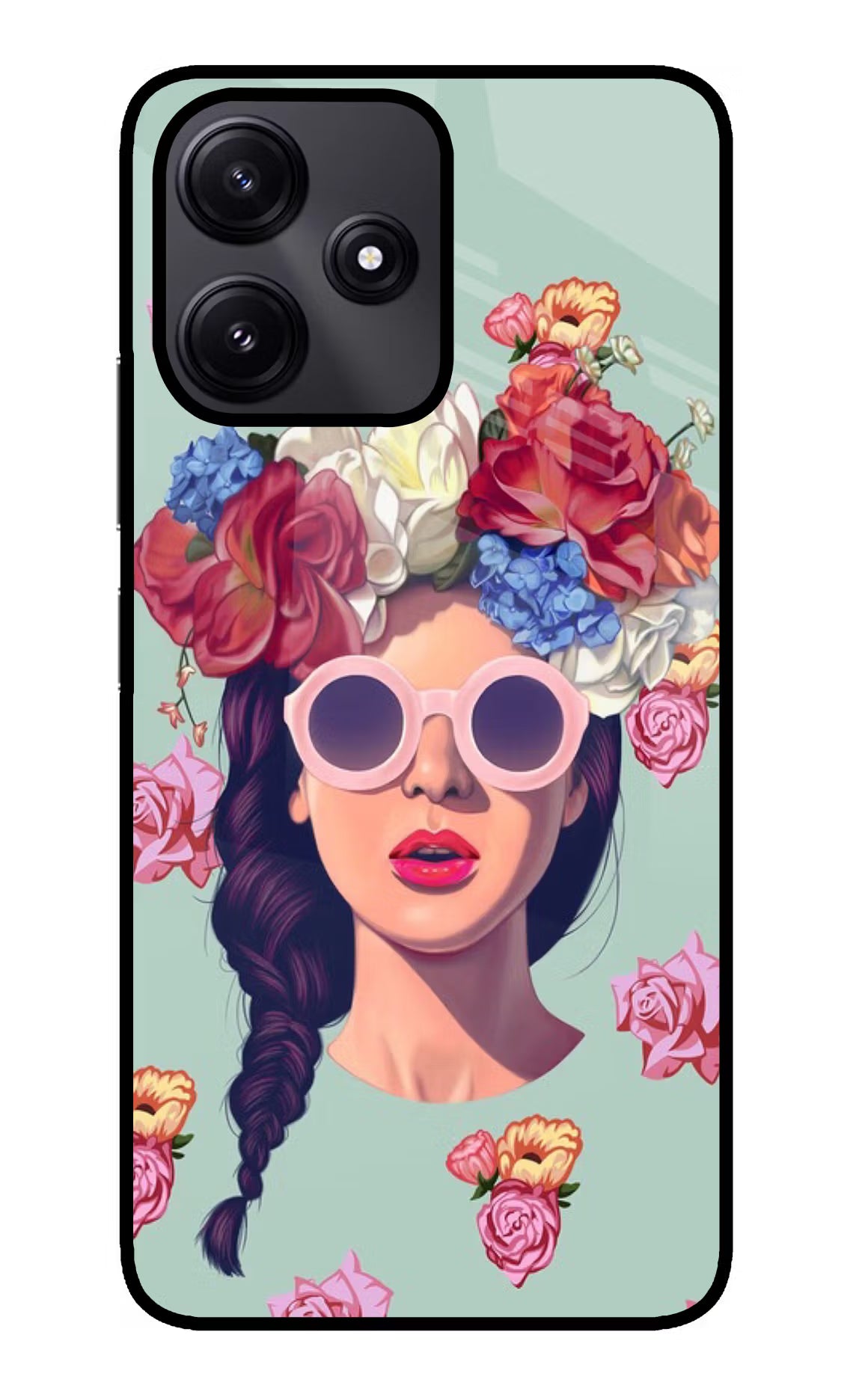 Pretty Girl Redmi 12 5G Glass Case Back Cover by Casekaro
