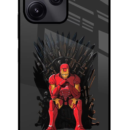 Ironman Throne Redmi 12 5G Glass Case Back Cover by Casekaro