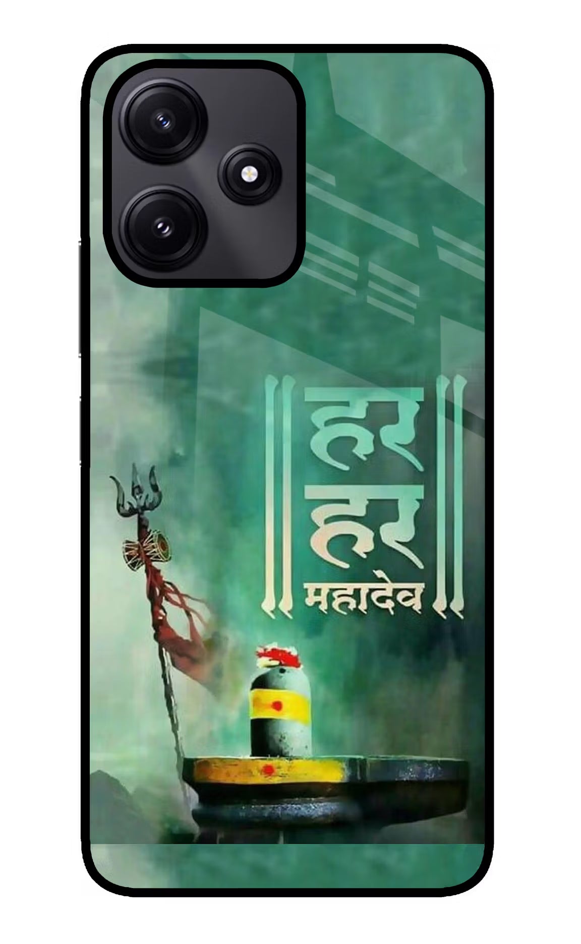 Har Har Mahadev Shivling Redmi 12 5G Glass Case Back Cover by Casekaro