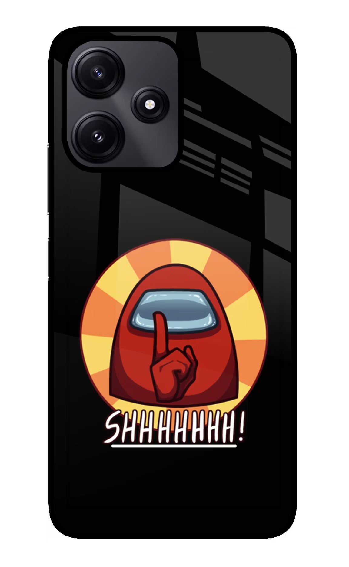 Among Us Shhh! Redmi 12 5G Glass Case Back Cover by Casekaro
