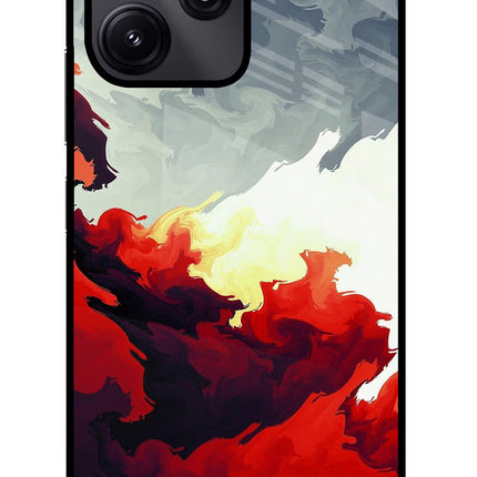 Fire Cloud Redmi 12 5G Glass Case Back Cover by Casekaro