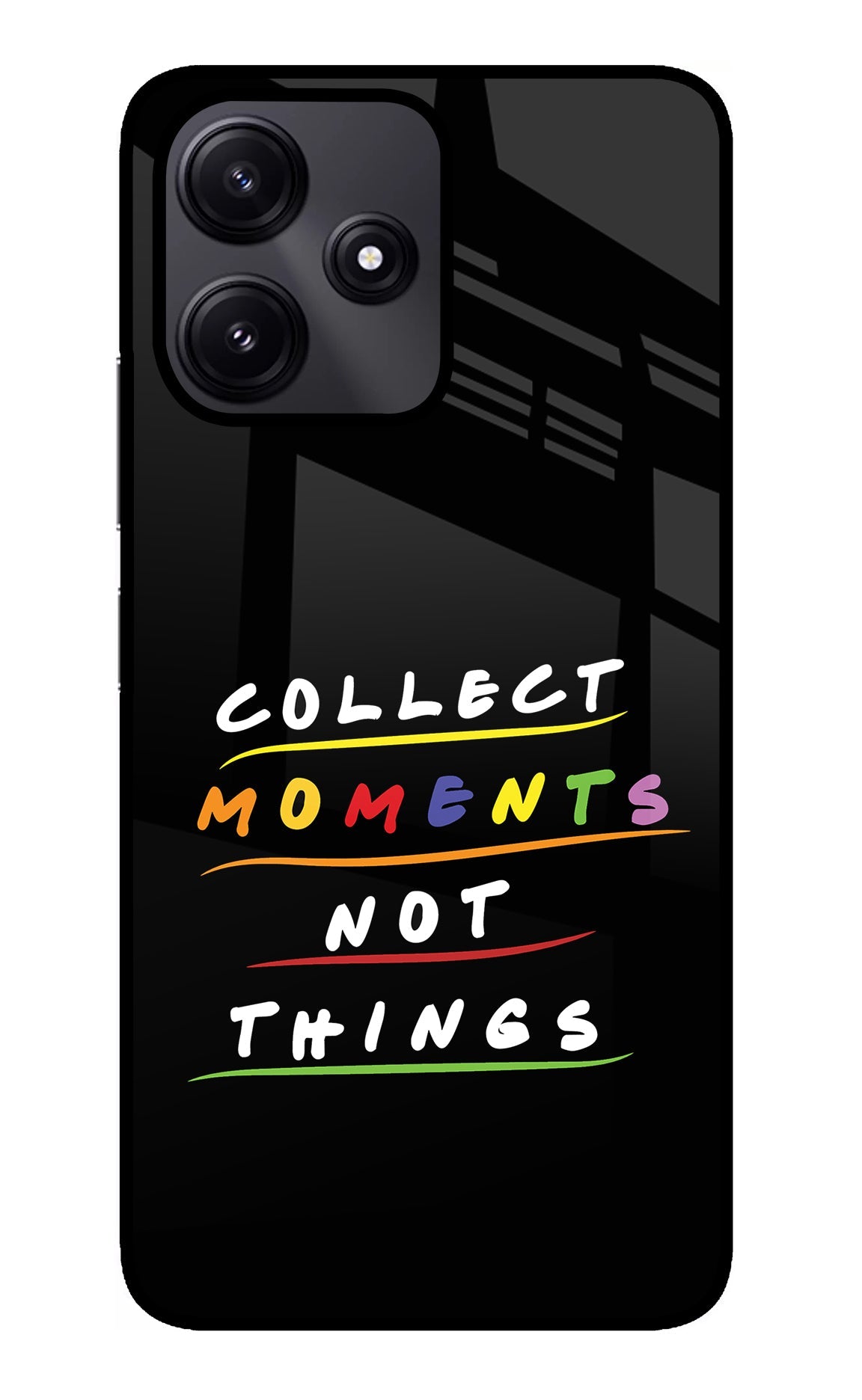 Collect Moments Not Things Redmi 12 5G Glass Case