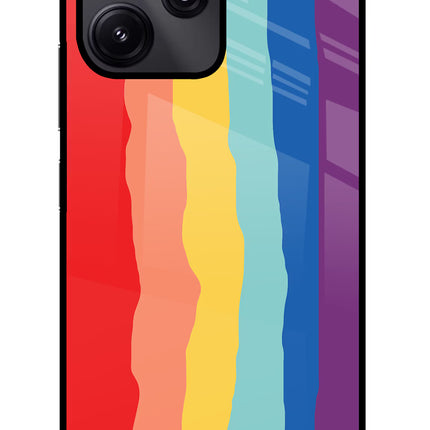 Rainbow Redmi 12 5G Glass Case Back Cover by Casekaro