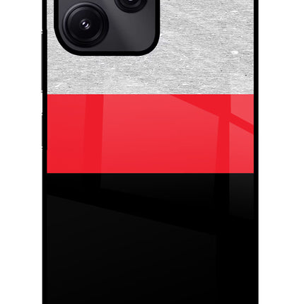 Tri Color Pattern Redmi 12 5G Glass Case Back Cover by Casekaro