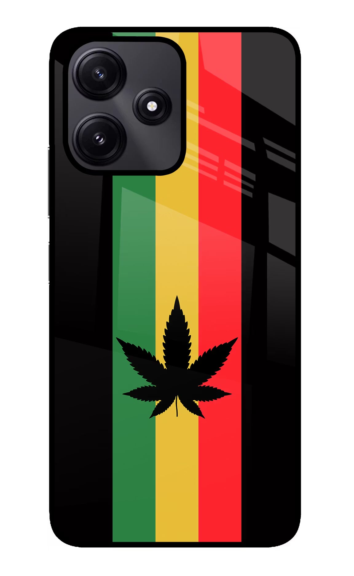 Weed Flag Redmi 12 5G Glass Case Back Cover by Casekaro