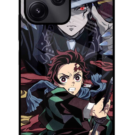 Demon Slayer Redmi 12 5G Glass Case Back Cover by Casekaro