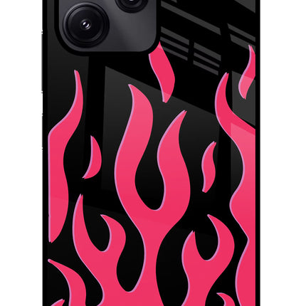 Fire Flames Redmi 12 5G Glass Case Back Cover by Casekaro
