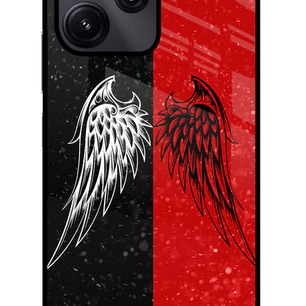 Wings Redmi 12 5G Glass Case Back Cover by Casekaro