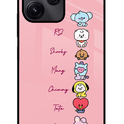 BTS names Redmi 12 5G Glass Case Back Cover by Casekaro