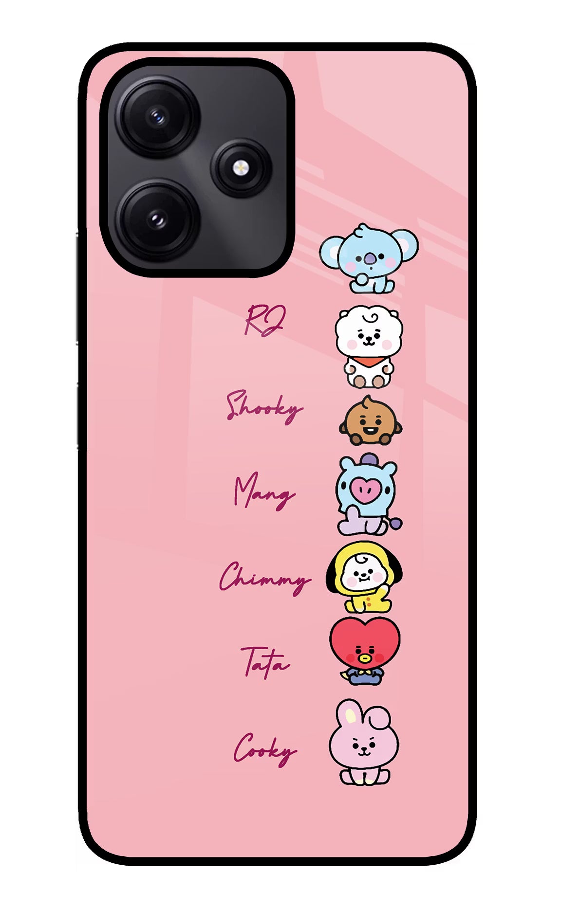 BTS names Redmi 12 5G Glass Case Back Cover by Casekaro