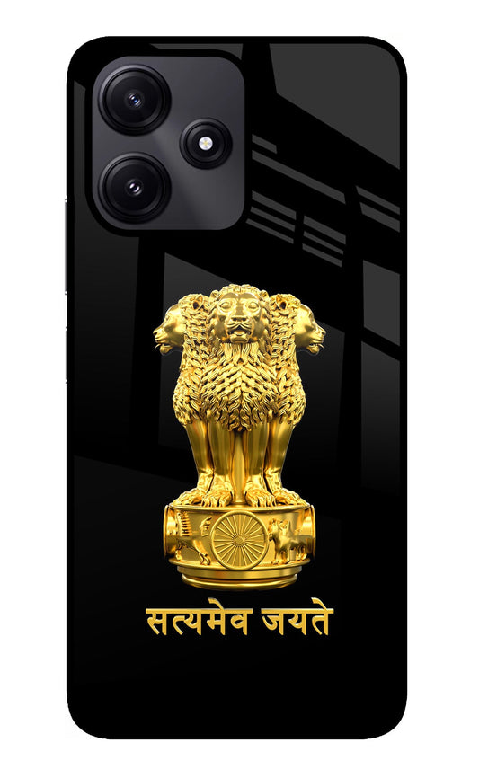 Satyamev Jayate Golden Redmi 12 5G Glass Case