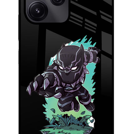Black Panther Redmi 12 5G Glass Case Back Cover by Casekaro