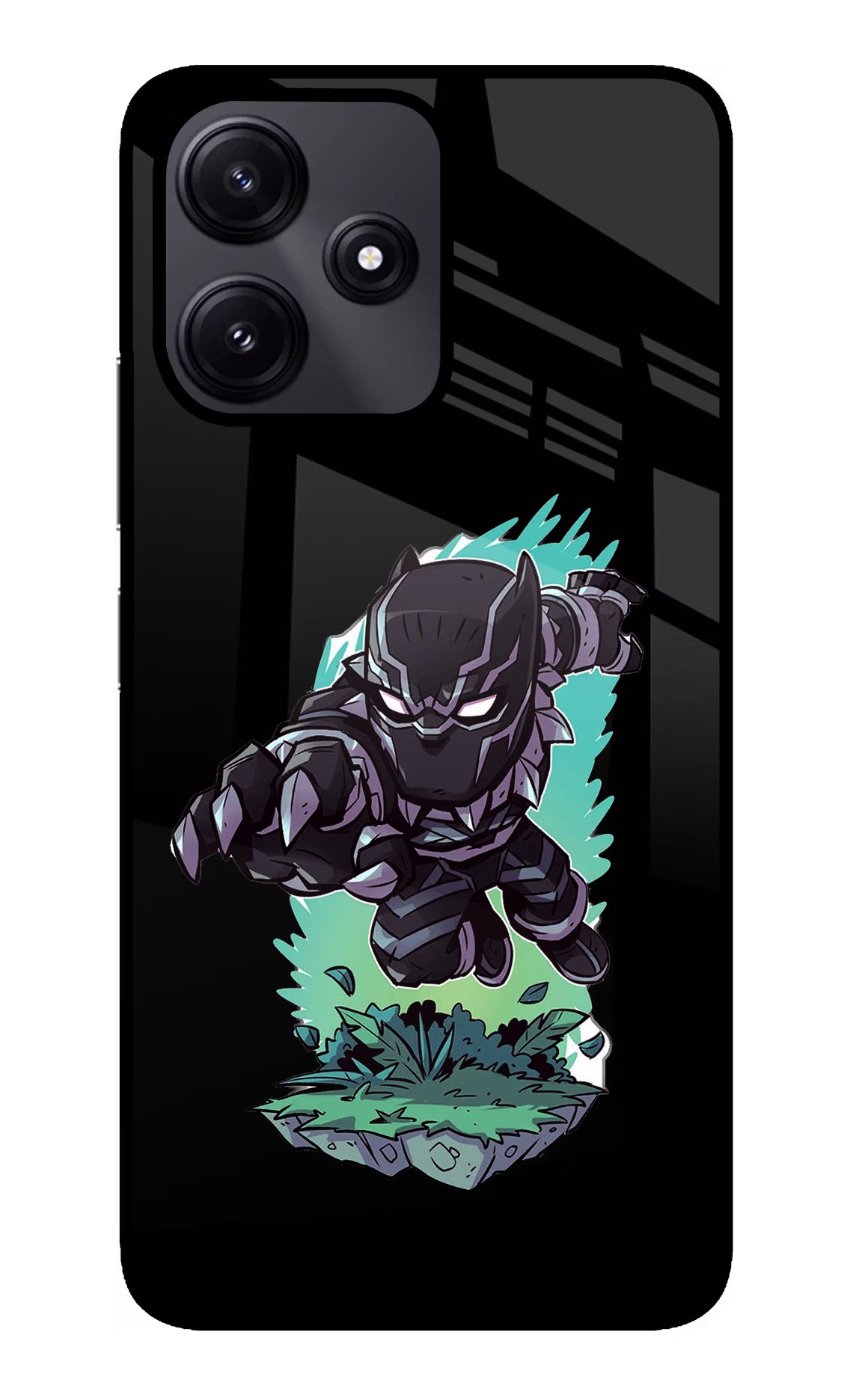 Black Panther Redmi 12 5G Glass Case Back Cover by Casekaro
