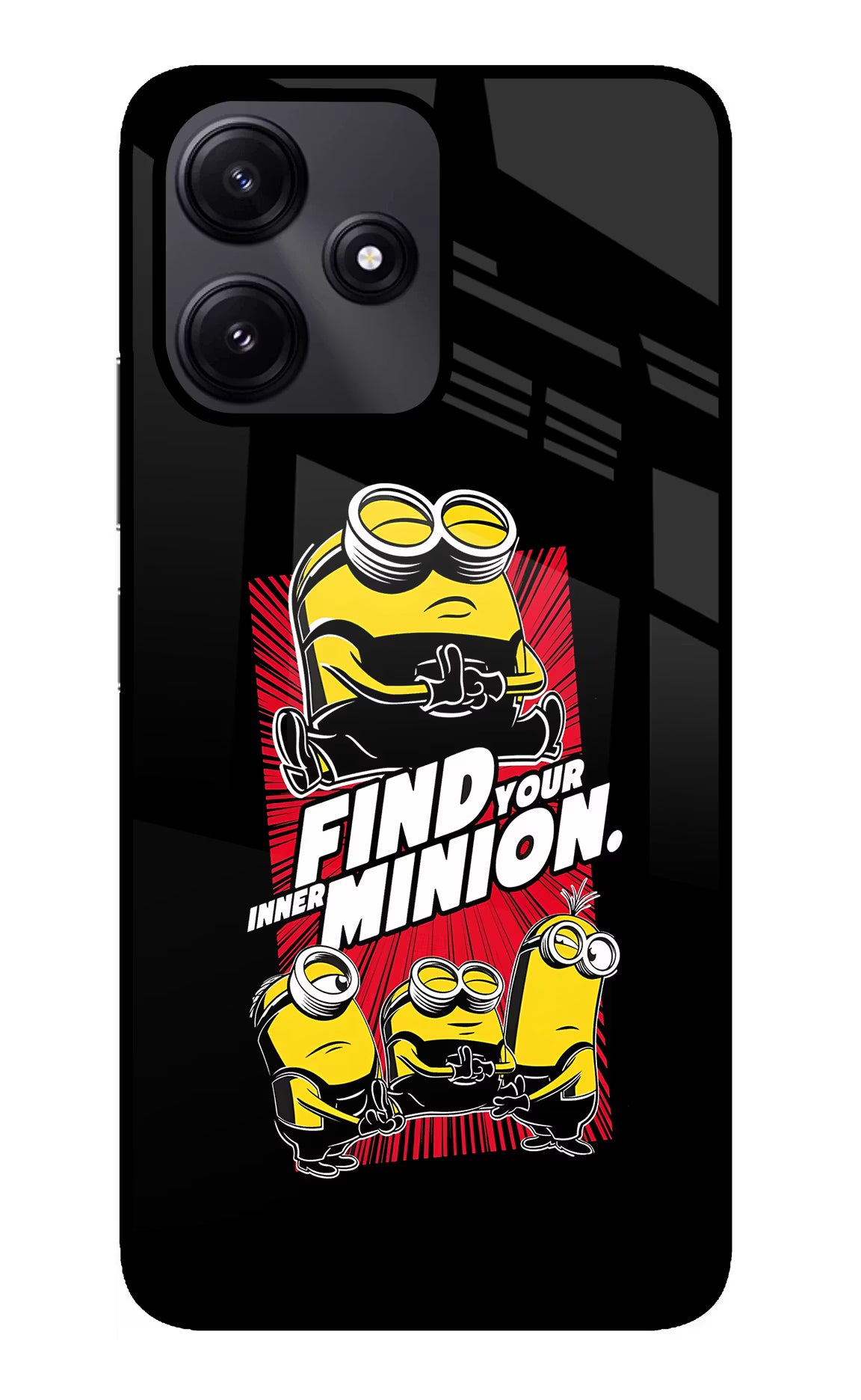 Find your inner Minion Redmi 12 5G Glass Case Back Cover by Casekaro