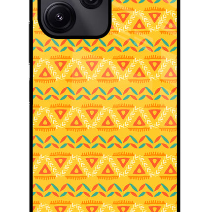 Tribal Pattern Redmi 12 5G Glass Case Back Cover by Casekaro