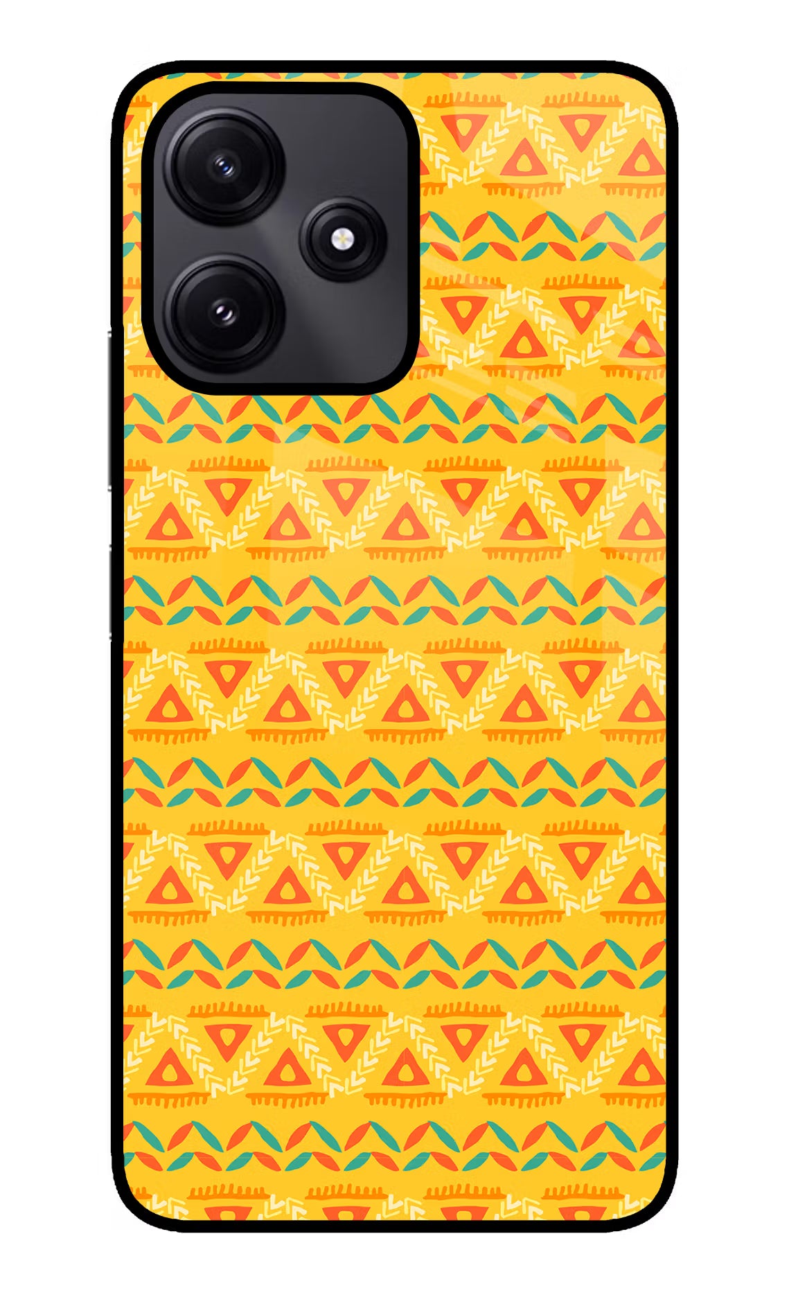 Tribal Pattern Redmi 12 5G Glass Case Back Cover by Casekaro