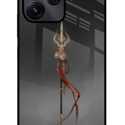 Shiv Trishul Redmi 12 5G Glass Case Back Cover by Casekaro