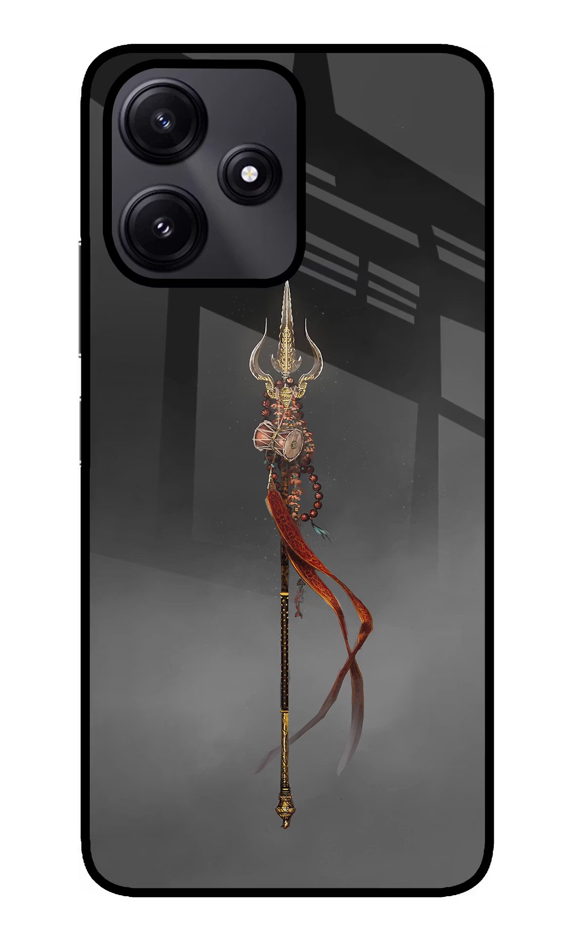 Shiv Trishul Redmi 12 5G Glass Case Back Cover by Casekaro