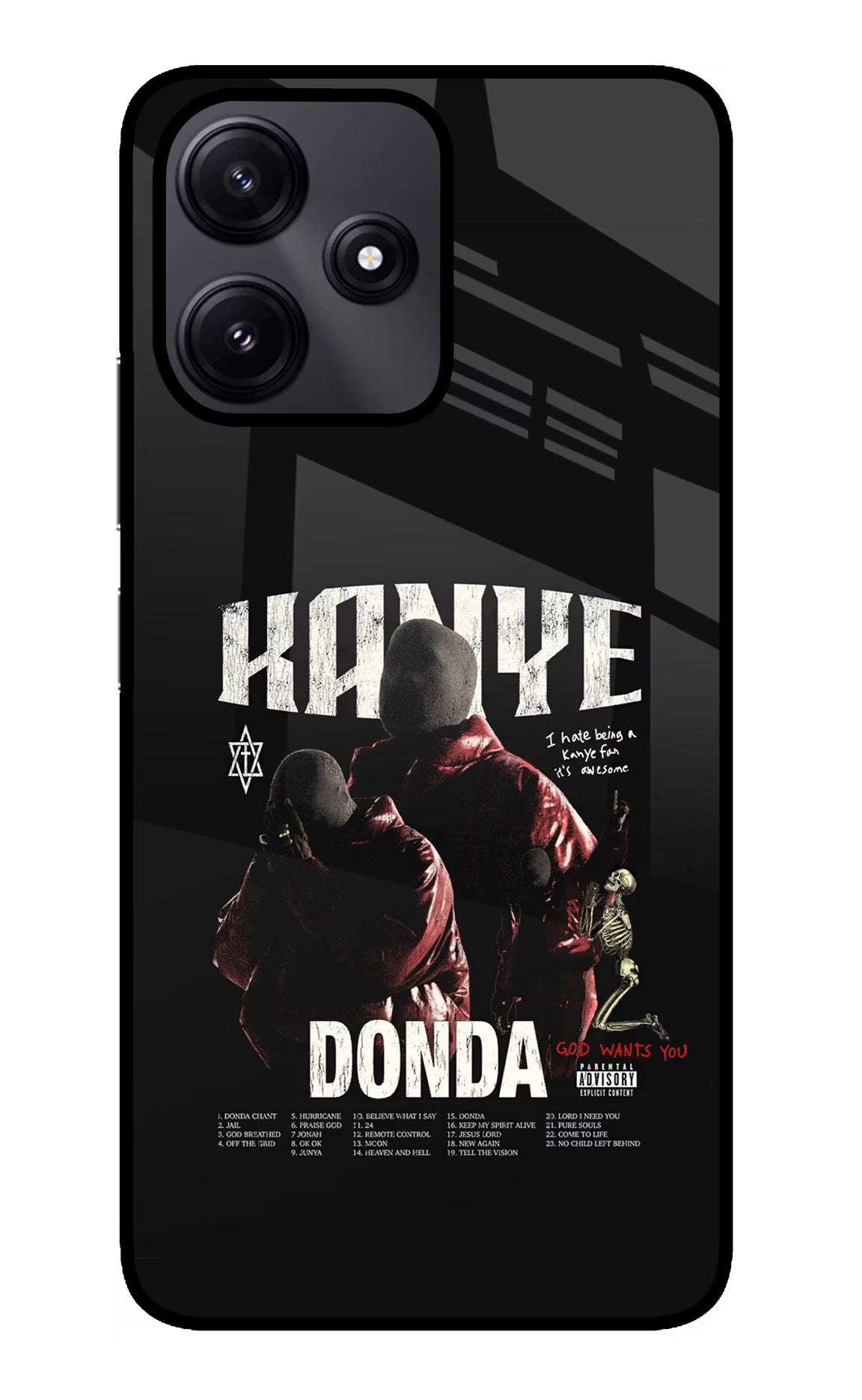 Donda Kanye West Redmi 12 5G Glass Case Back Cover by Casekaro