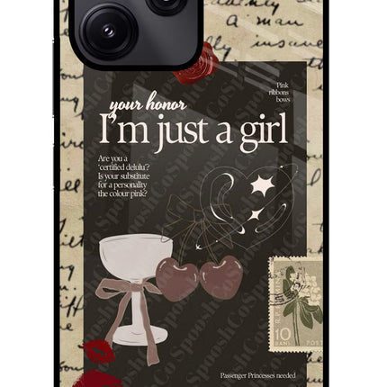 I am just a girl Redmi 12 5G Glass Case