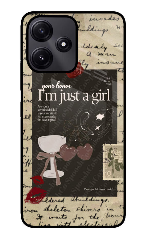 I am just a girl Redmi 12 5G Glass Case