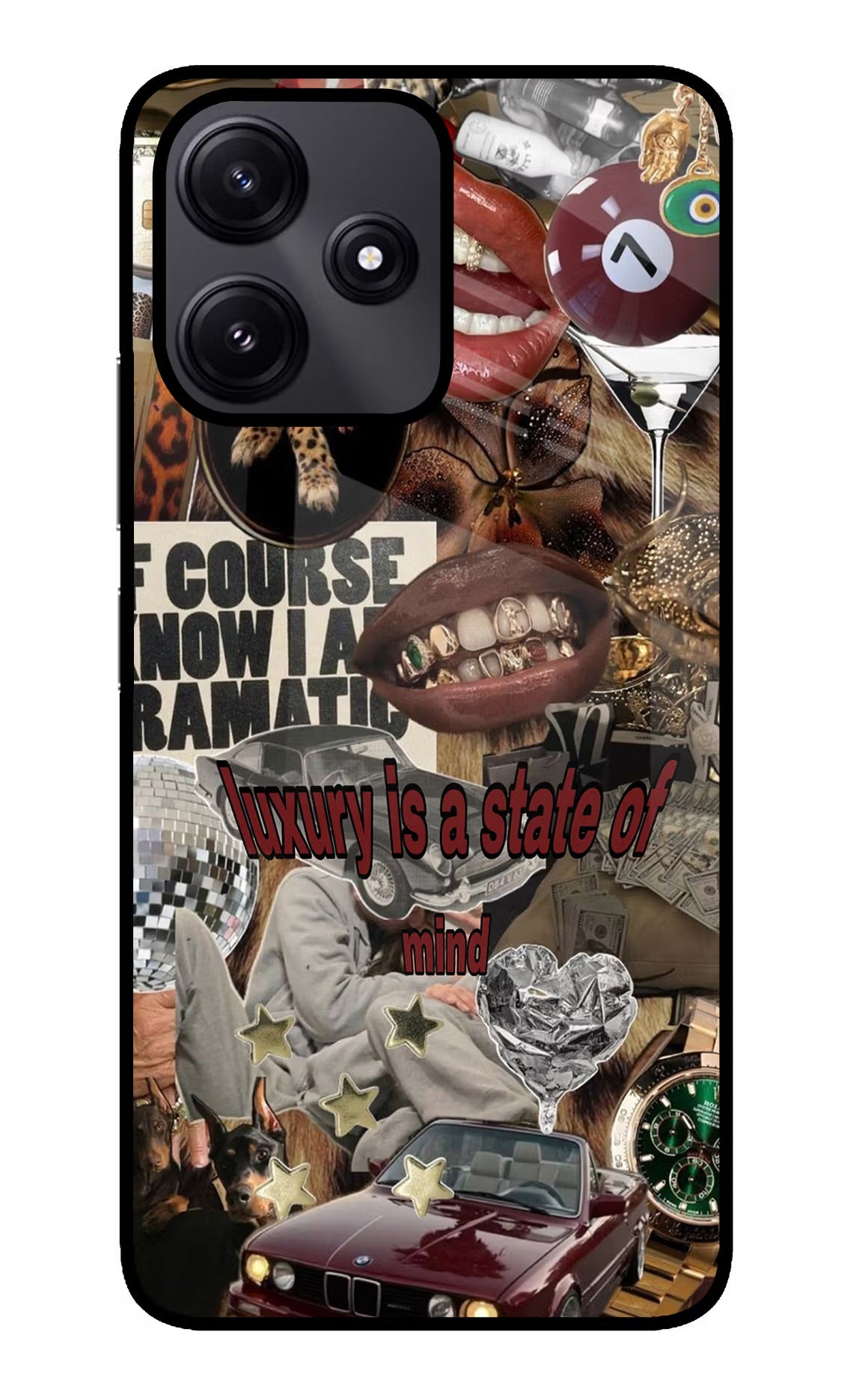 Luxury Redmi 12 5G Glass Case Back Cover by Casekaro