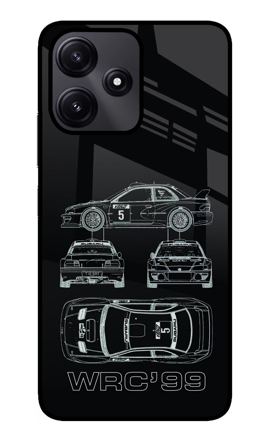 WRC'99 Redmi 12 5G Glass Case Back Cover by Casekaro