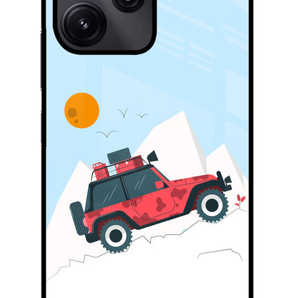 Mountain Trail Beast Redmi 12 5G Glass Case Back Cover by Casekaro