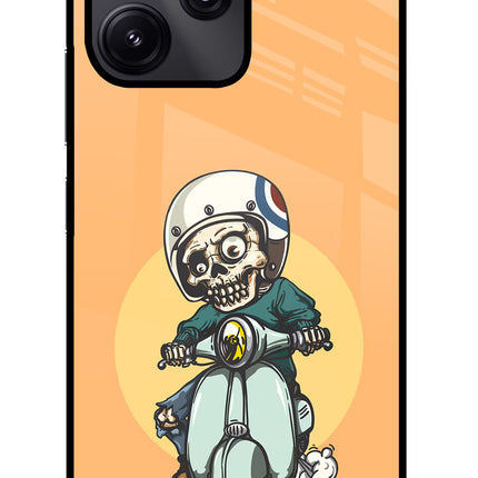 Undead Biker Redmi 12 5G Glass Case Back Cover by Casekaro
