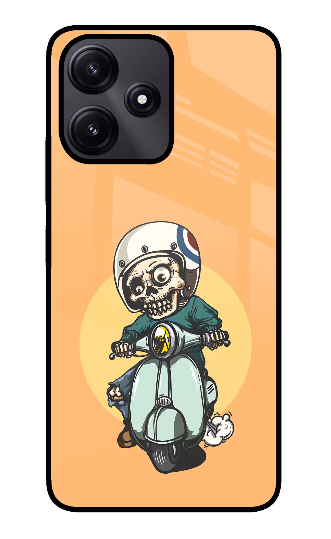 Undead Biker Redmi 12 5G Glass Case Back Cover by Casekaro