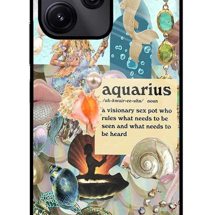 Aquarius Zodiac Redmi 12 5G Glass Case Back Cover by Casekaro