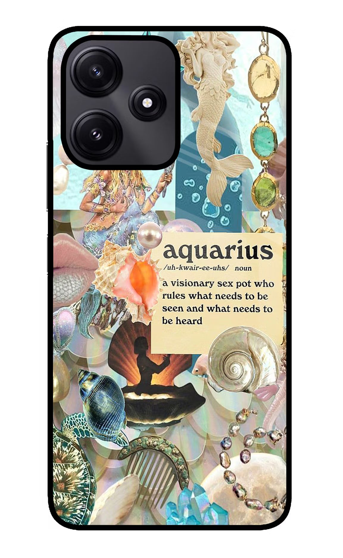 Aquarius Zodiac Redmi 12 5G Glass Case Back Cover by Casekaro