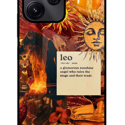 Leo Zodiac Redmi 12 5G Glass Case Back Cover by Casekaro