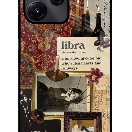 Libra Zodiac Redmi 12 5G Glass Case Back Cover by Casekaro