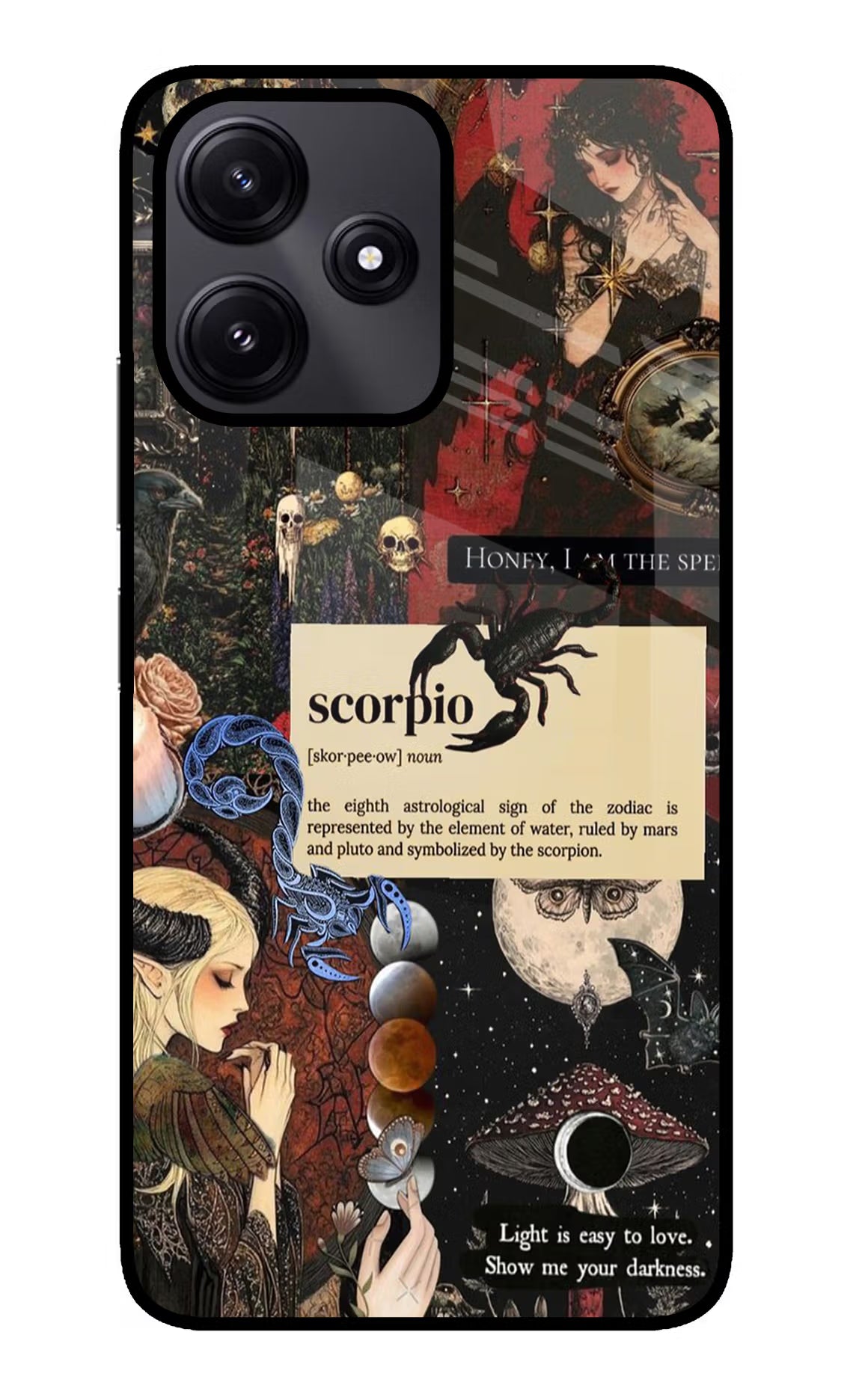 Scorpio Zodiac Redmi 12 5G Glass Case Back Cover by Casekaro