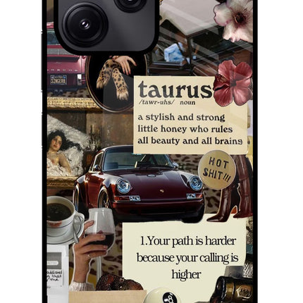 Taurus Zodiac Redmi 12 5G Glass Case Back Cover by Casekaro