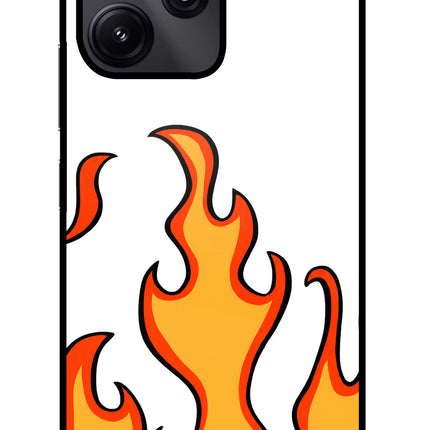 Fired Up – White Redmi 12 5G Glass Case Back Cover by Casekaro