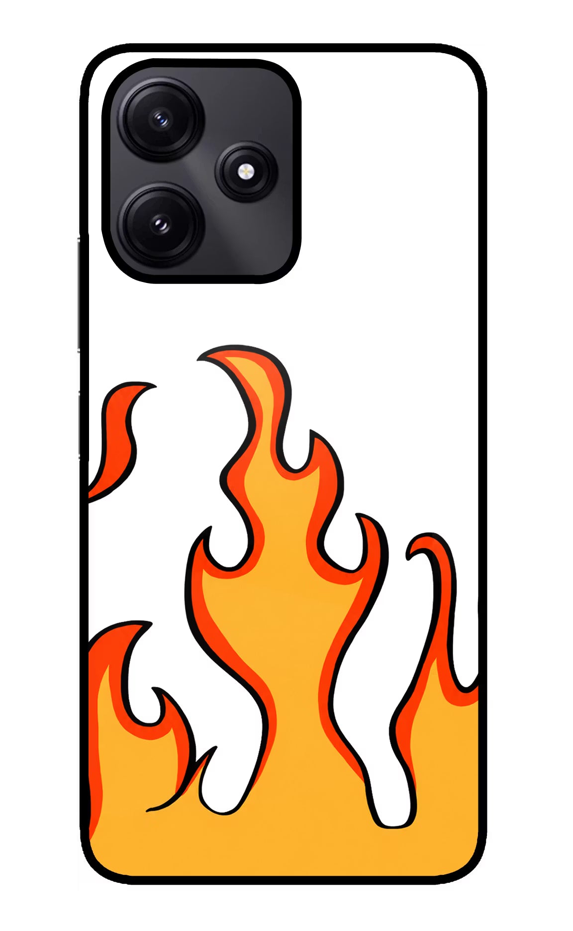 Fired Up – White Redmi 12 5G Glass Case Back Cover by Casekaro