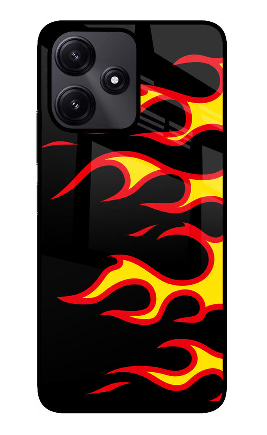 Side Sweep Flames Redmi 12 5G Glass Case