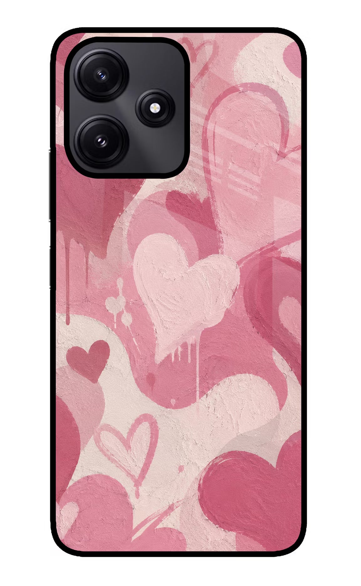 Hearty case Redmi 12 5G Glass Case Back Cover by Casekaro