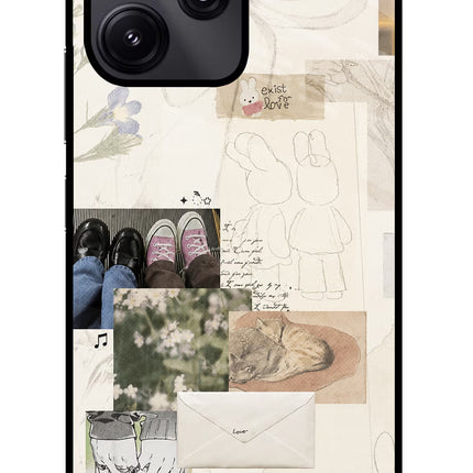 Soft Aesthetic Redmi 12 5G Glass Case Back Cover by Casekaro