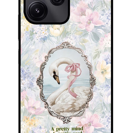 Pretty Mind Pretty Soul Redmi 12 5G Glass Case Back Cover by Casekaro