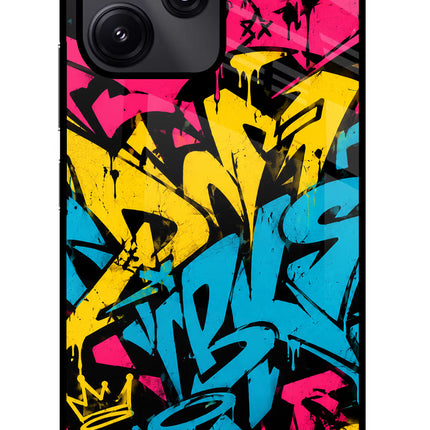 Graffiti Vibe Redmi 12 5G Glass Case Back Cover by Casekaro