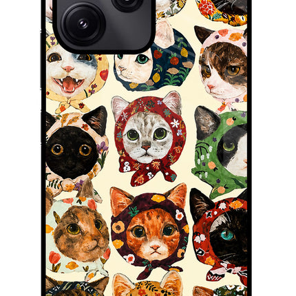 Cool Cat Redmi 12 5G Glass Case Back Cover by Casekaro