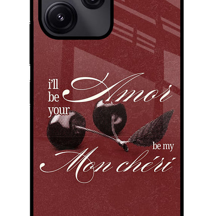Velvet Cherry Redmi 12 5G Glass Case Back Cover by Casekaro