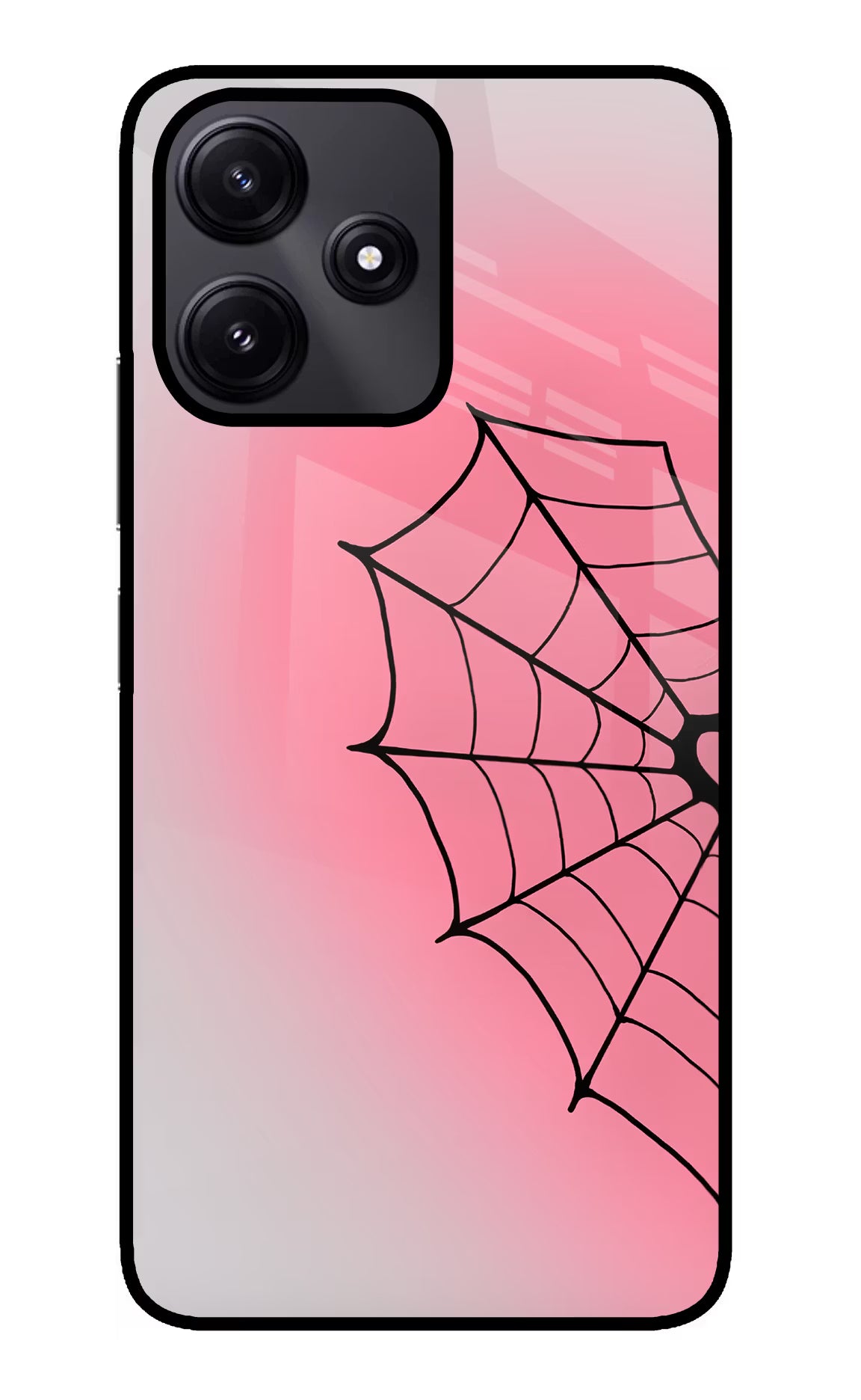 Pink Web Redmi 12 5G Glass Case