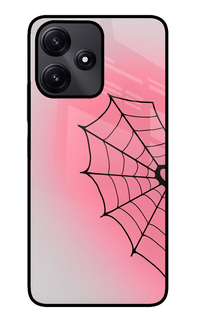 Pink Web Redmi 12 5G Glass Case