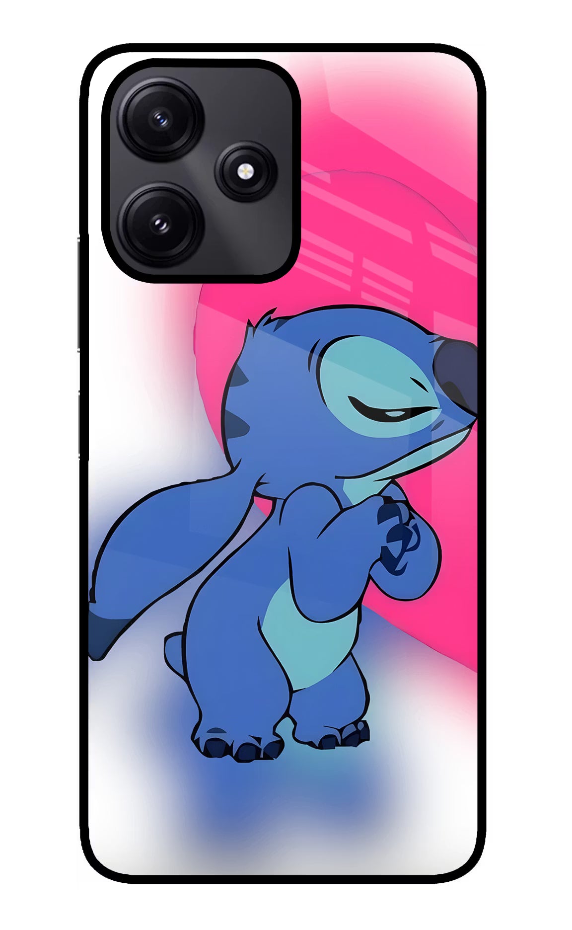Stitch Hug Redmi 12 5G Glass Case