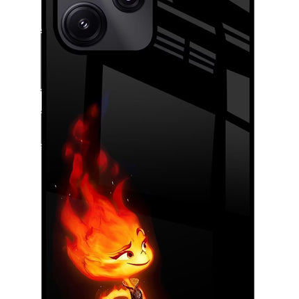 Ember Flame Redmi 12 5G Glass Case Back Cover by Casekaro