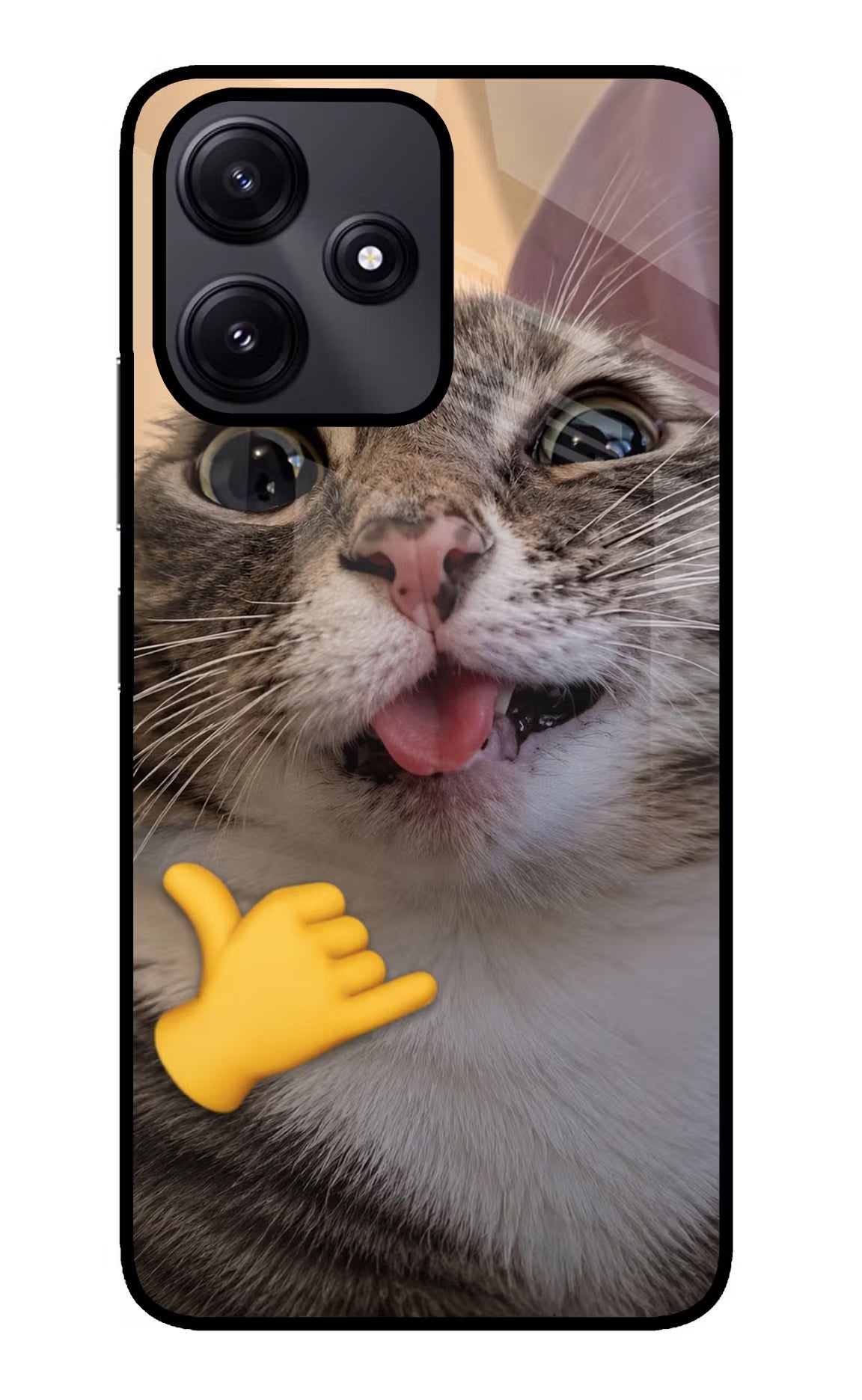 Silly Cat Call Redmi 12 5G Glass Case